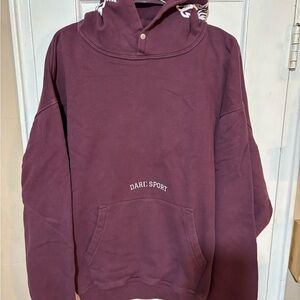 Darc Sport Men's Maroon Crewneck Hoodie Sweatshirt